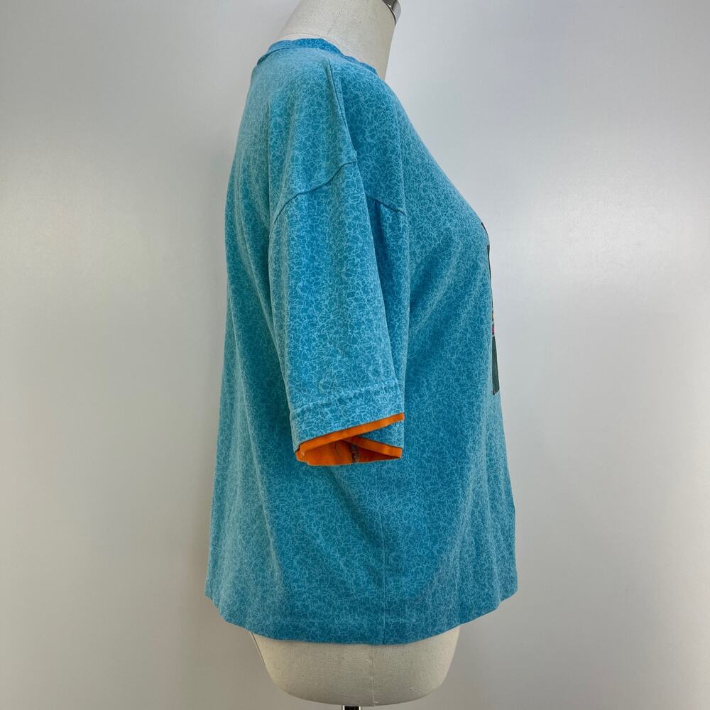 Vintage 90s Gitano Crop Graphic Tee Blue Sports Science - Picture 6 of 9